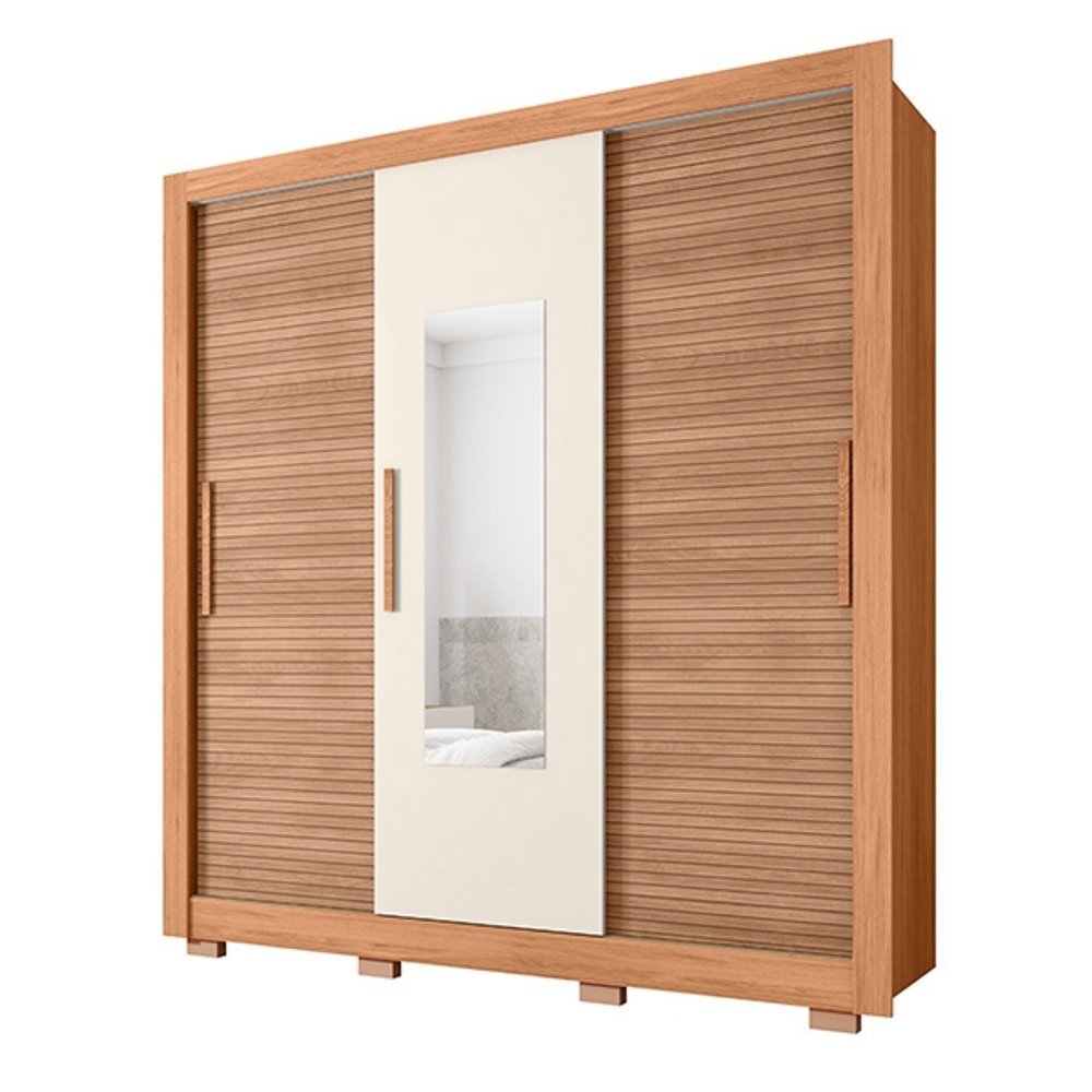 ROPERO 3 PUERTAS CORREDIZAS CON ESPEJO CHILE 1.9 CAEMMUN FREIJO|OFF WHITE
