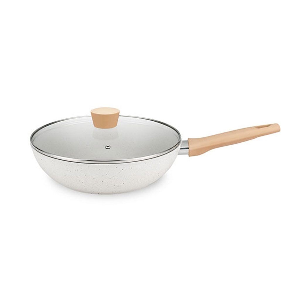 SARTEN WOK 2,2 LITROS N24 CARMELA CON TAPA MTA VAINILLA