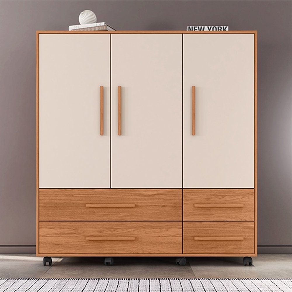 COMODA 3 PUERTAS 4 CAJONES GAUDI 1.36 CAEMMUN FREIJO|OFF WHITE