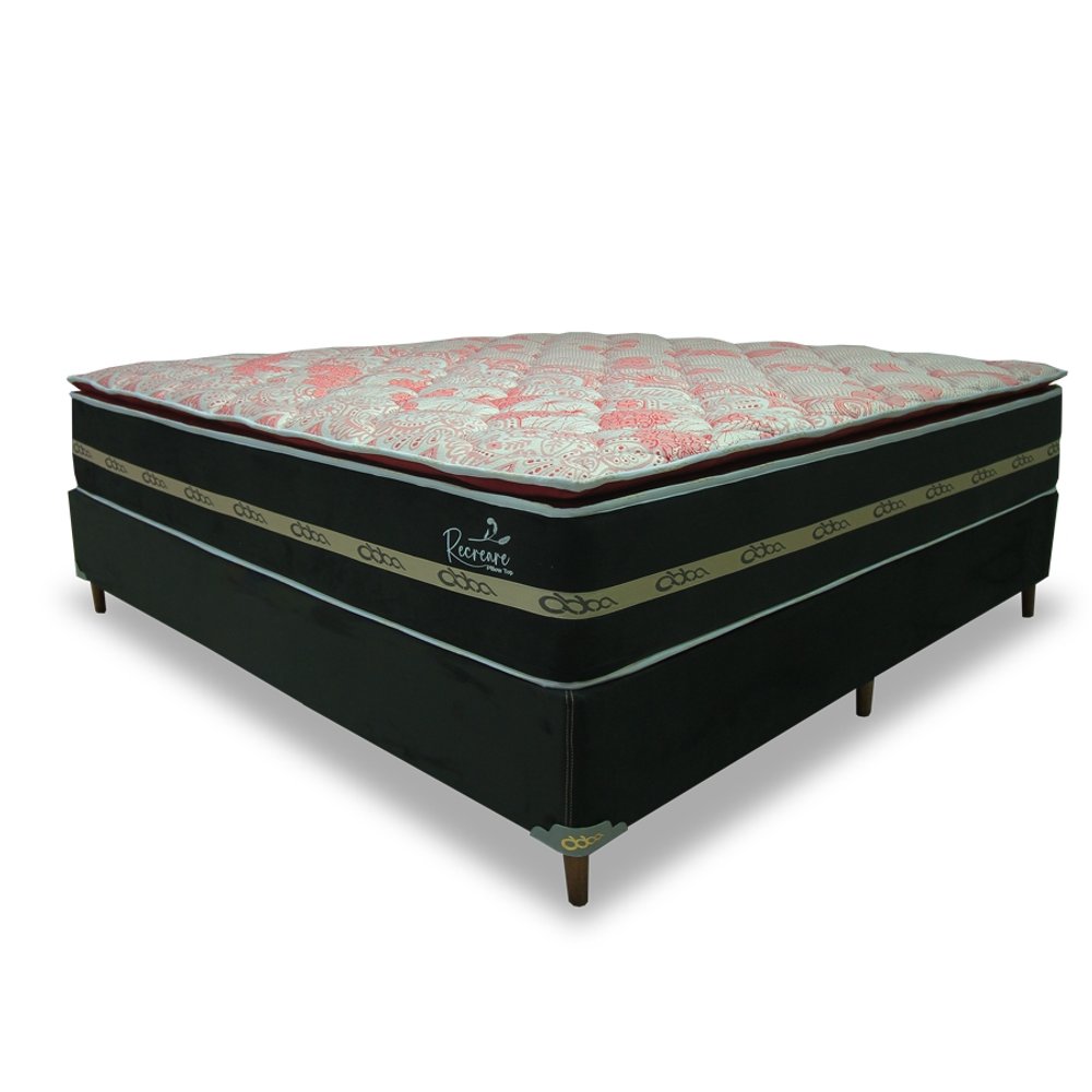 SOMIER RECREARE S PILLOW TOP 160 BA+CO ABBA BORDO