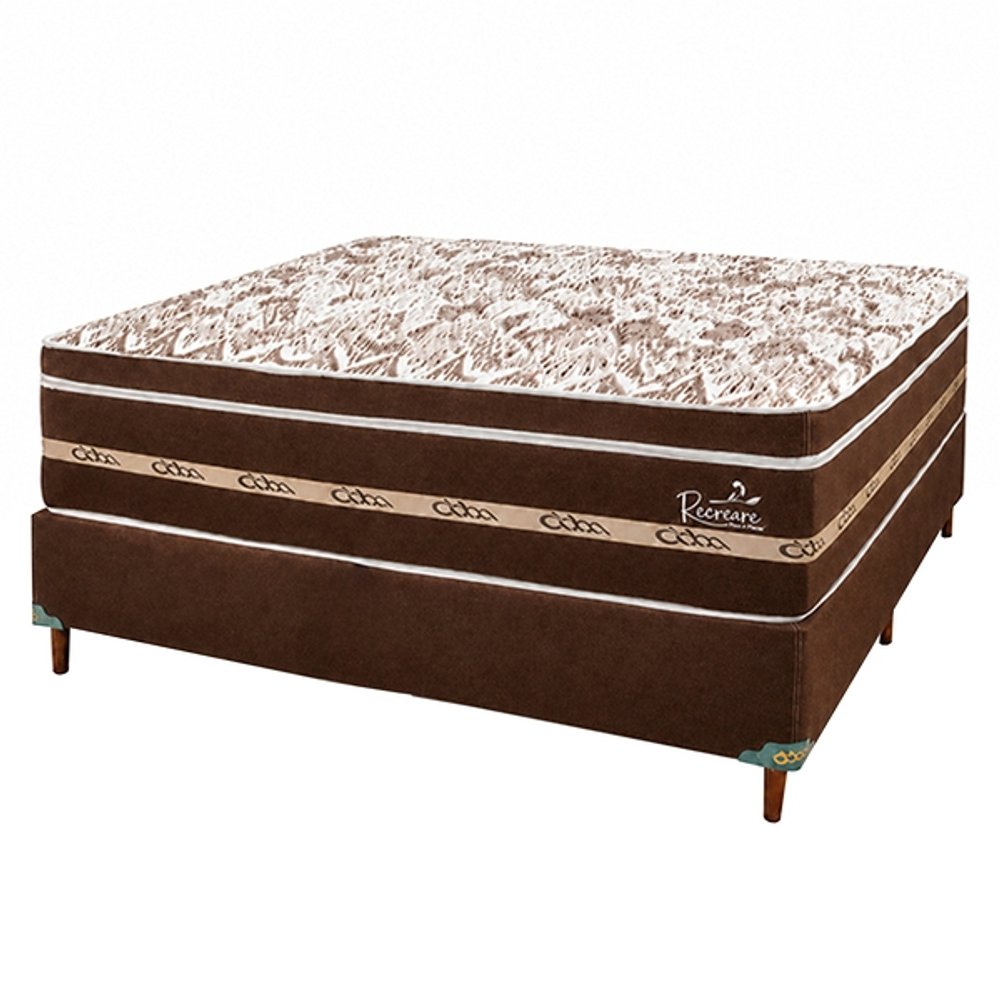 SOMIER RECREARE S PILLOW EURO 160 BA+CO ABBA MARRON