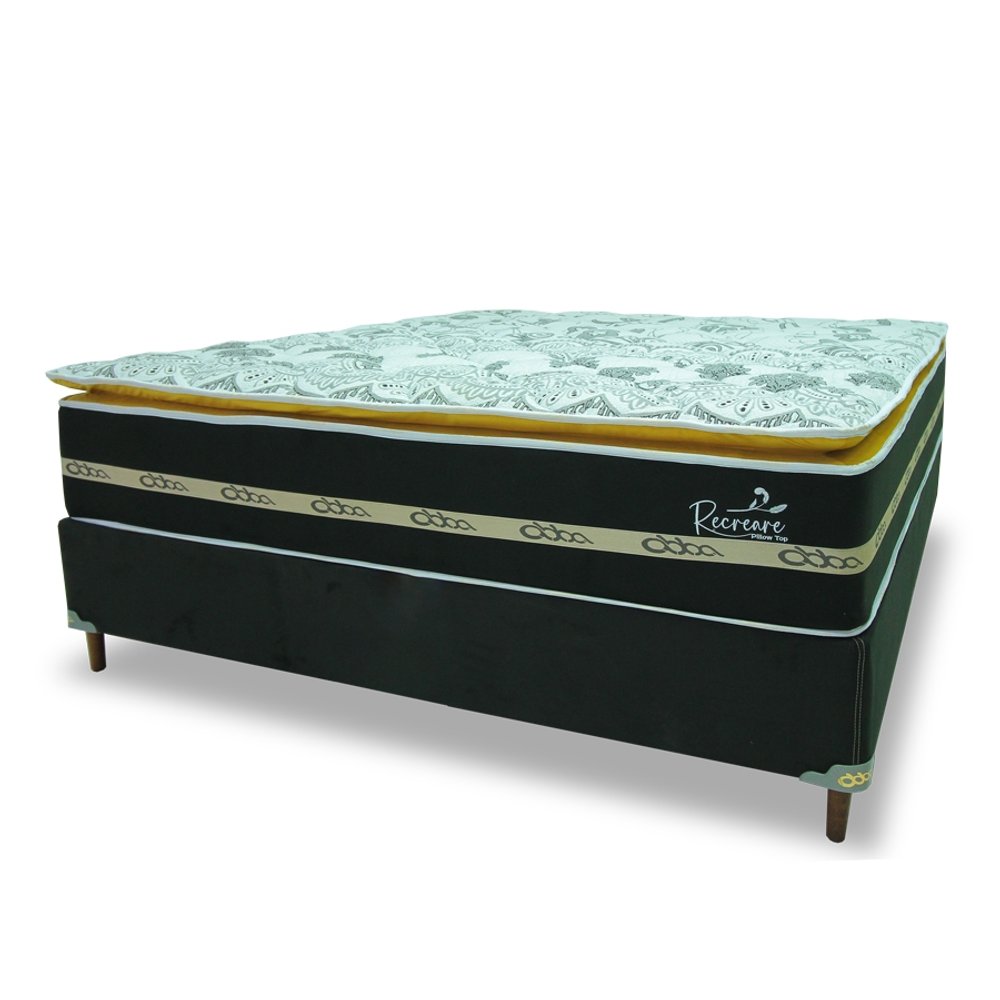 SOMIER RECREARE S PILLOW TOP 140 BA+CO ABBA NEGRO AMARILLO