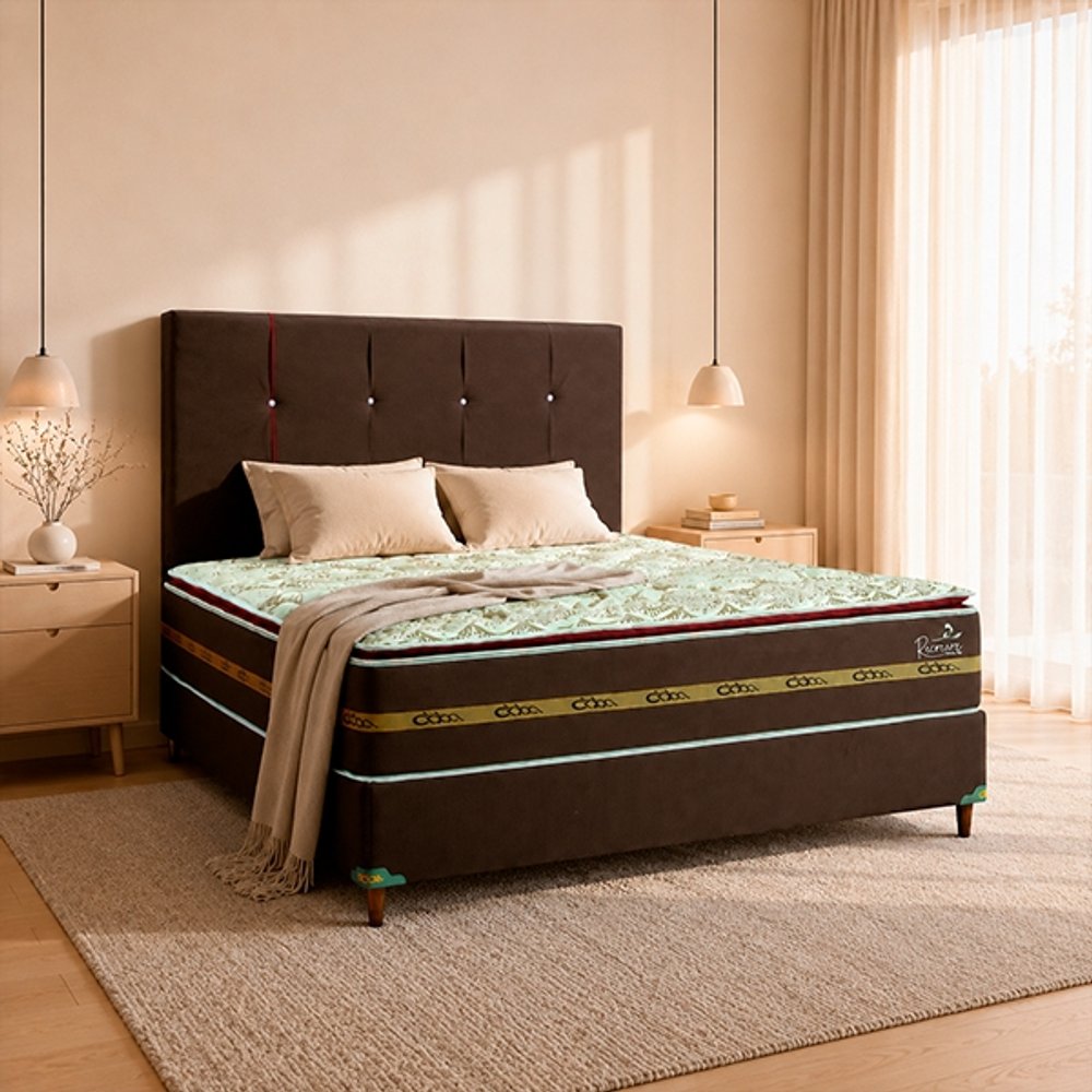 SOMIER RECREARE S PILLOW TOP 160 BA+CO+CA ABBA MARRON