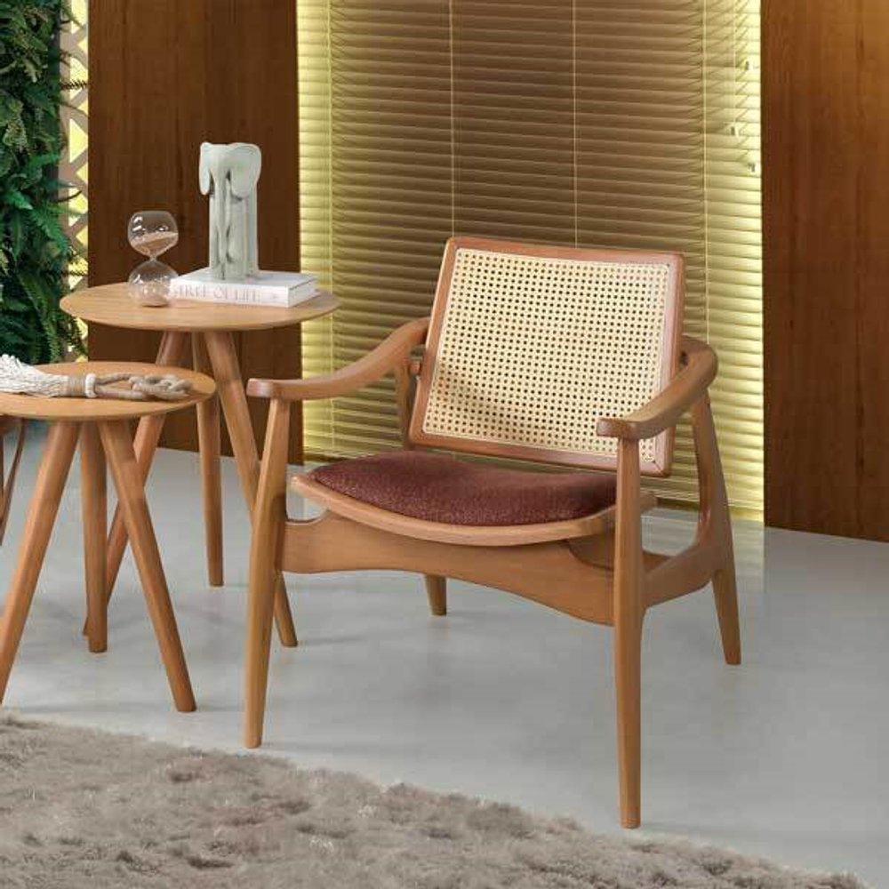 POLTRONA DE MADERA AMETISTA REFINATTO ALMENDRA | P513