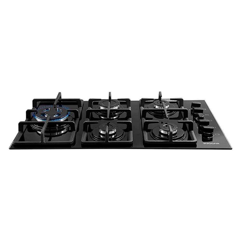 COOKTOP 5 HORNALLAS HIERRO FUNDIDO TRIPLE LLAMA SUGGAR NEGRO