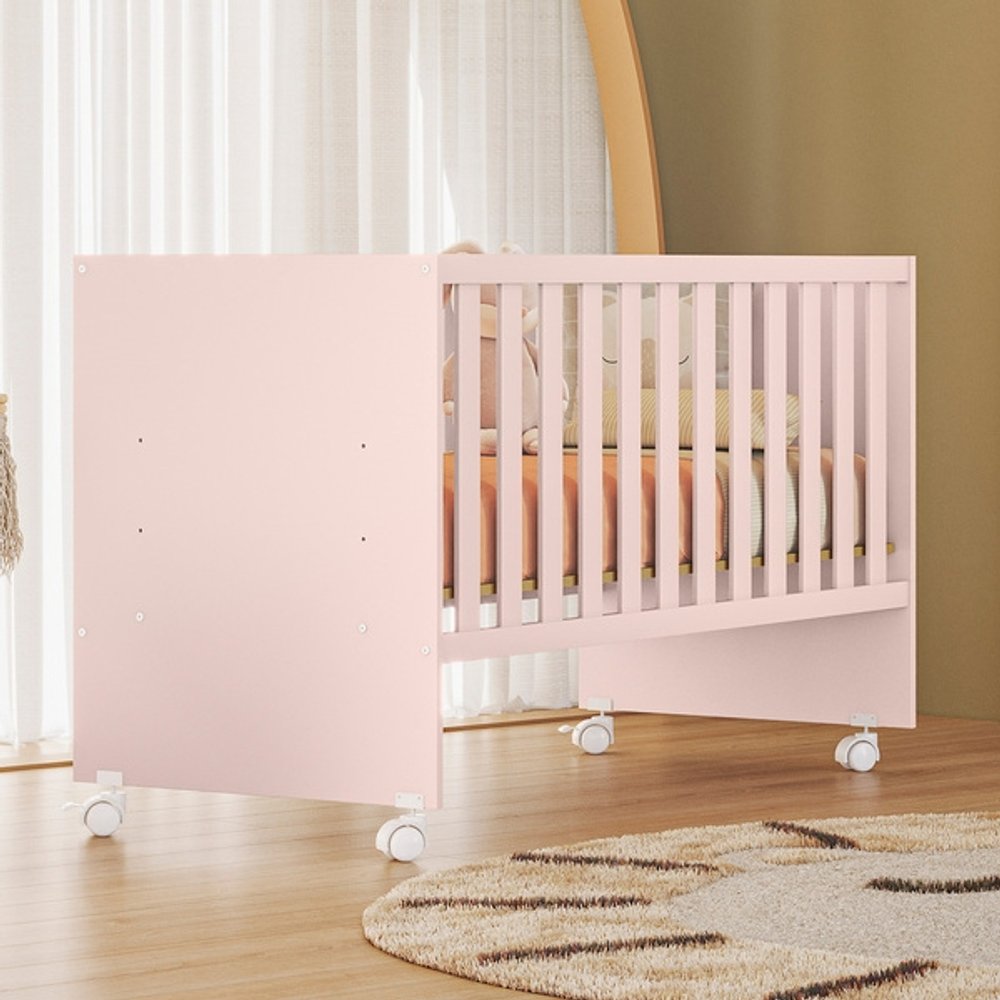 CUNA RECTO CON RUEDITAS 3540 QMOVI ROSA