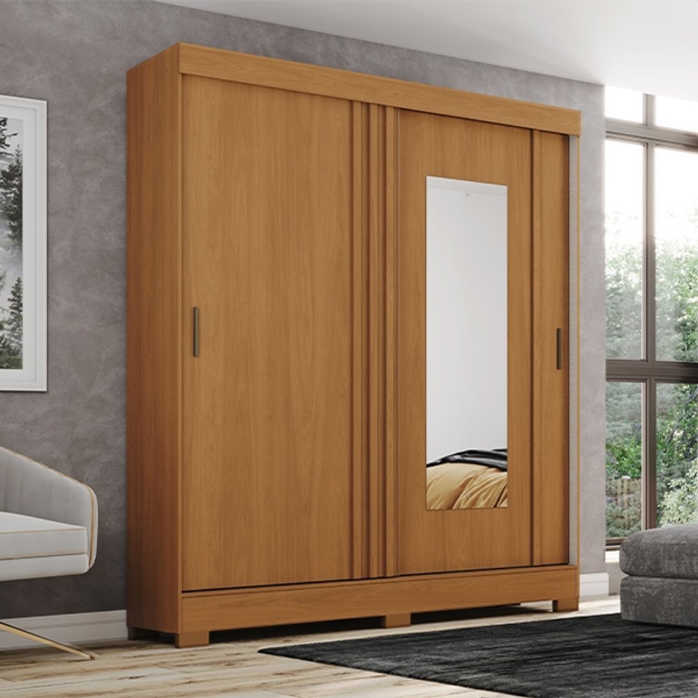 ROPERO 2 PUERTAS CORREDIZAS CON ESPEJO BE309 HENN CINAMOMO|CINAMOMO |OFF WHITE