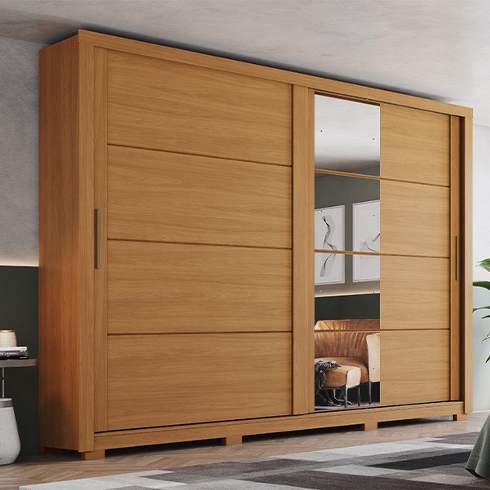 ROPERO 2 PUERTAS CORREDIZAS CON ESPEJO PALACE DE299 HENN CINAMOMO
