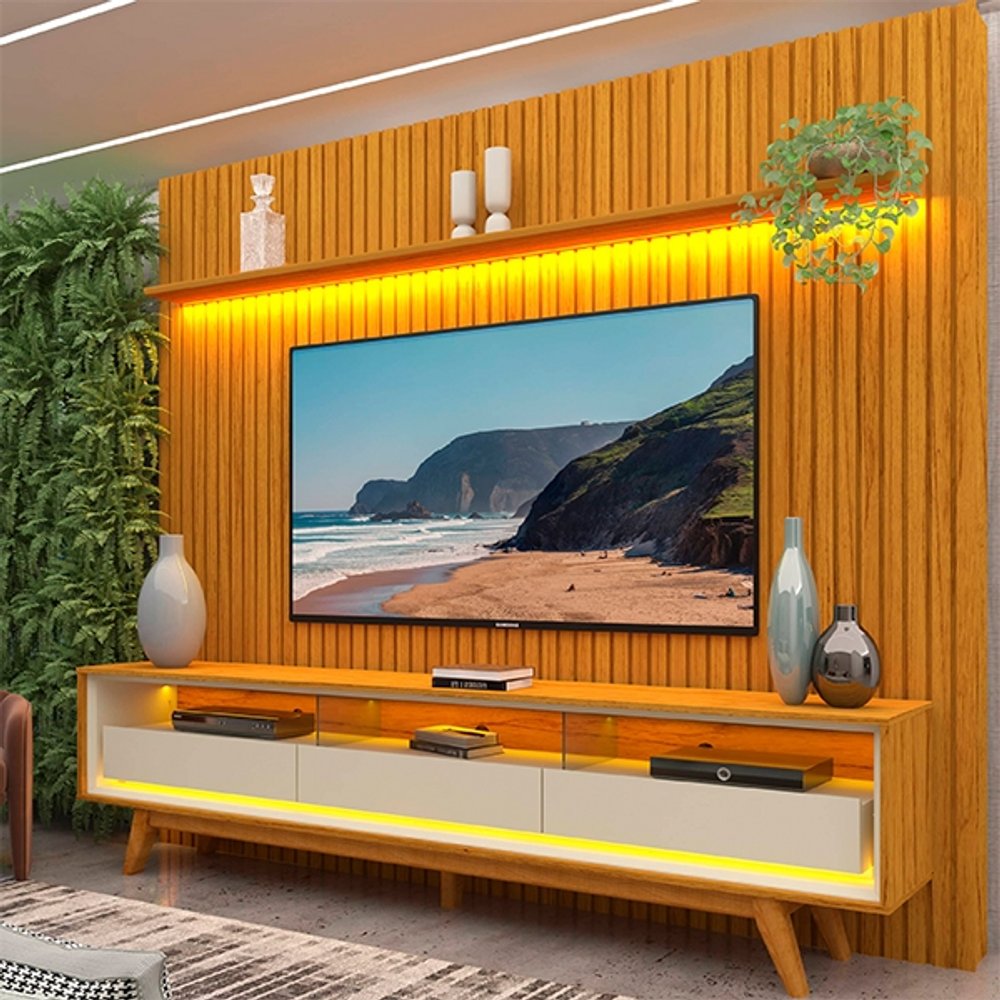 PANEL CON LEDS CON PATAS NOBRE 230 + RACK CON LEDS CON PATAS REQUINTE 212 GELIUS NATURE|OF