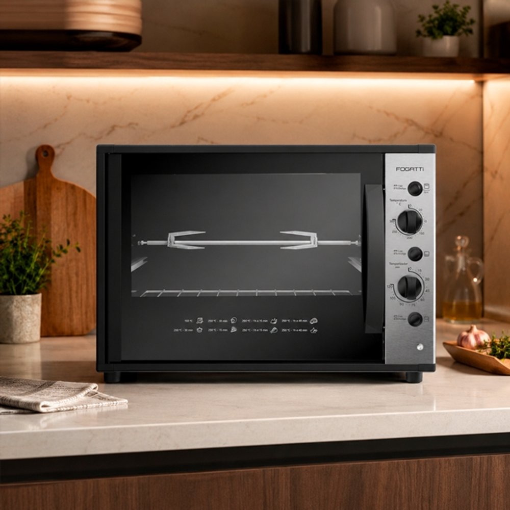 HORNO ELECTRICO SMART 60 L CON ESPEJO GIRATORIO FOGATTI NEGRO