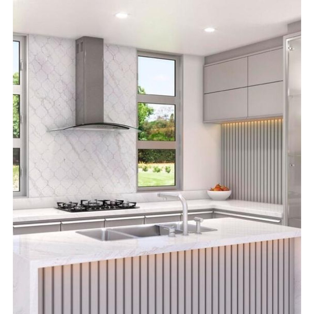 CAMPANA DE PARED KROMANOX VIDRIO CURVO 80CM MECANICO