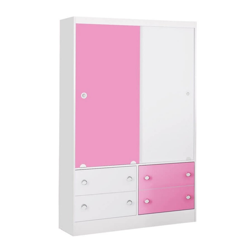 ROPERO 2 PUERTAS 131 QMOVI BLANCO ROSA