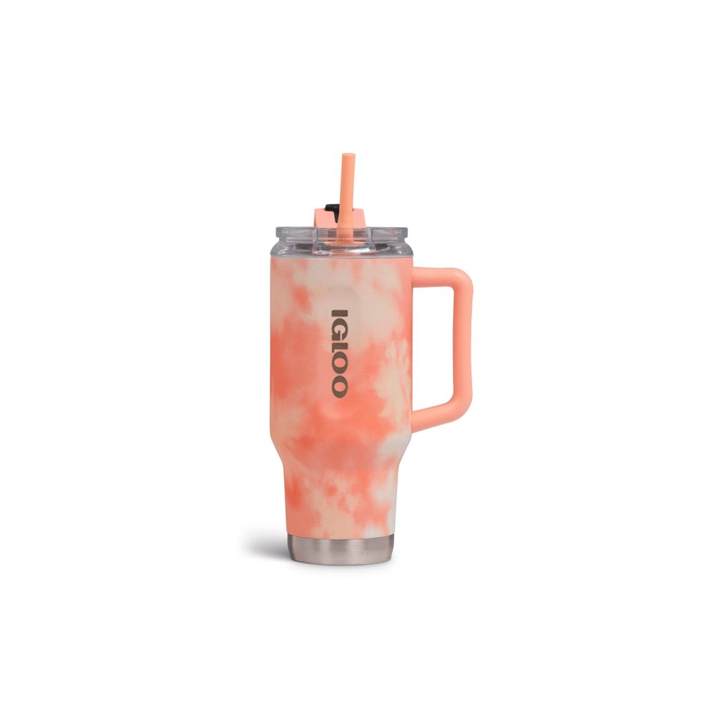 VASO TERMICO IGLOO 950ML ICE DYE NARANJA  C/PAJITA 71312