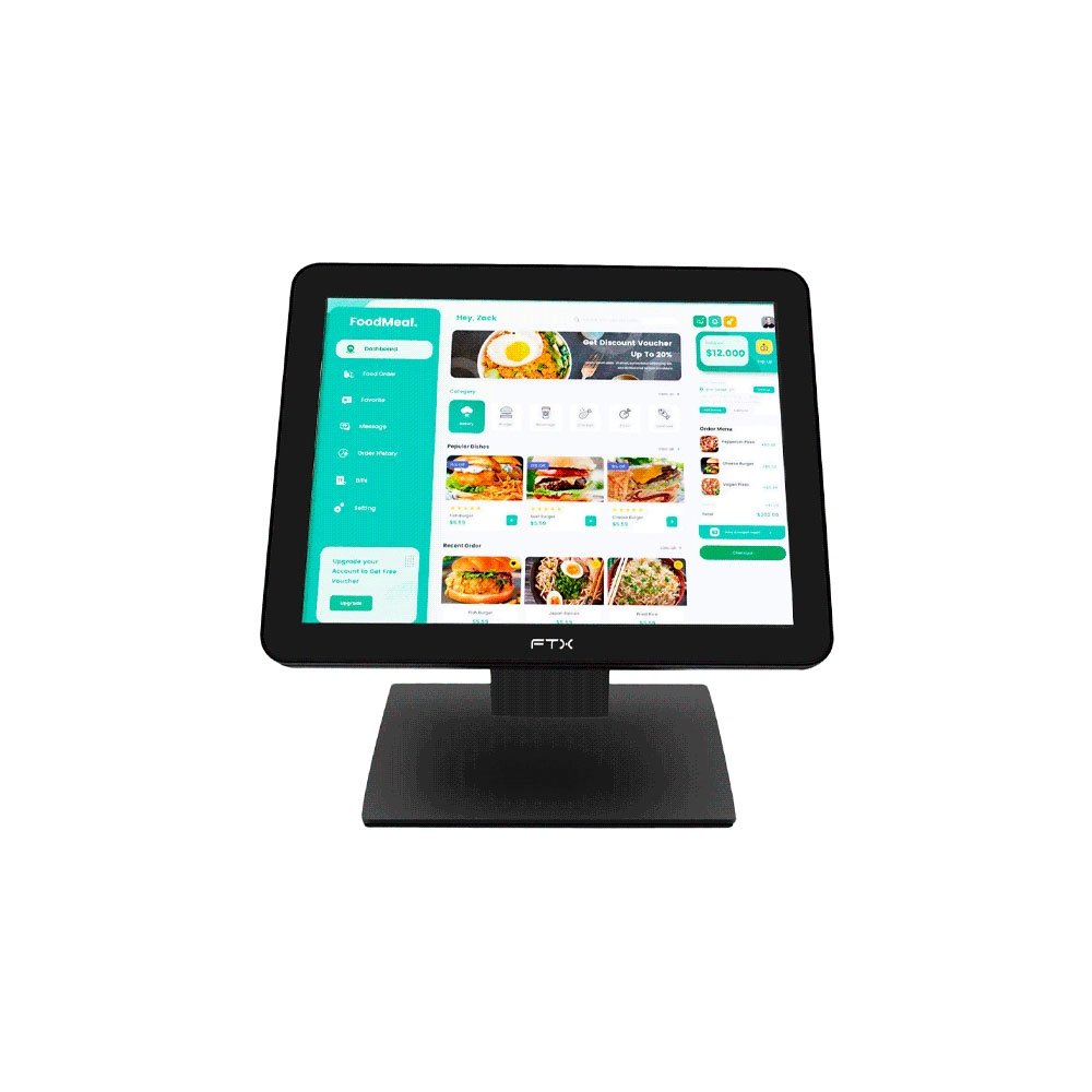 MONITOR TOUCH FTX 15" CAPACITIVE MT15V1 VGA/HDMI/USB/1JACK CON BISEL/5MS C/LAPIZ