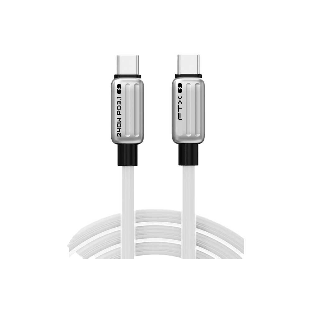 CABLE USB-C M/M 2M FTX-CM240-ZSW2 240W/480MBPS/5A/48V/IPHONE BLANCO