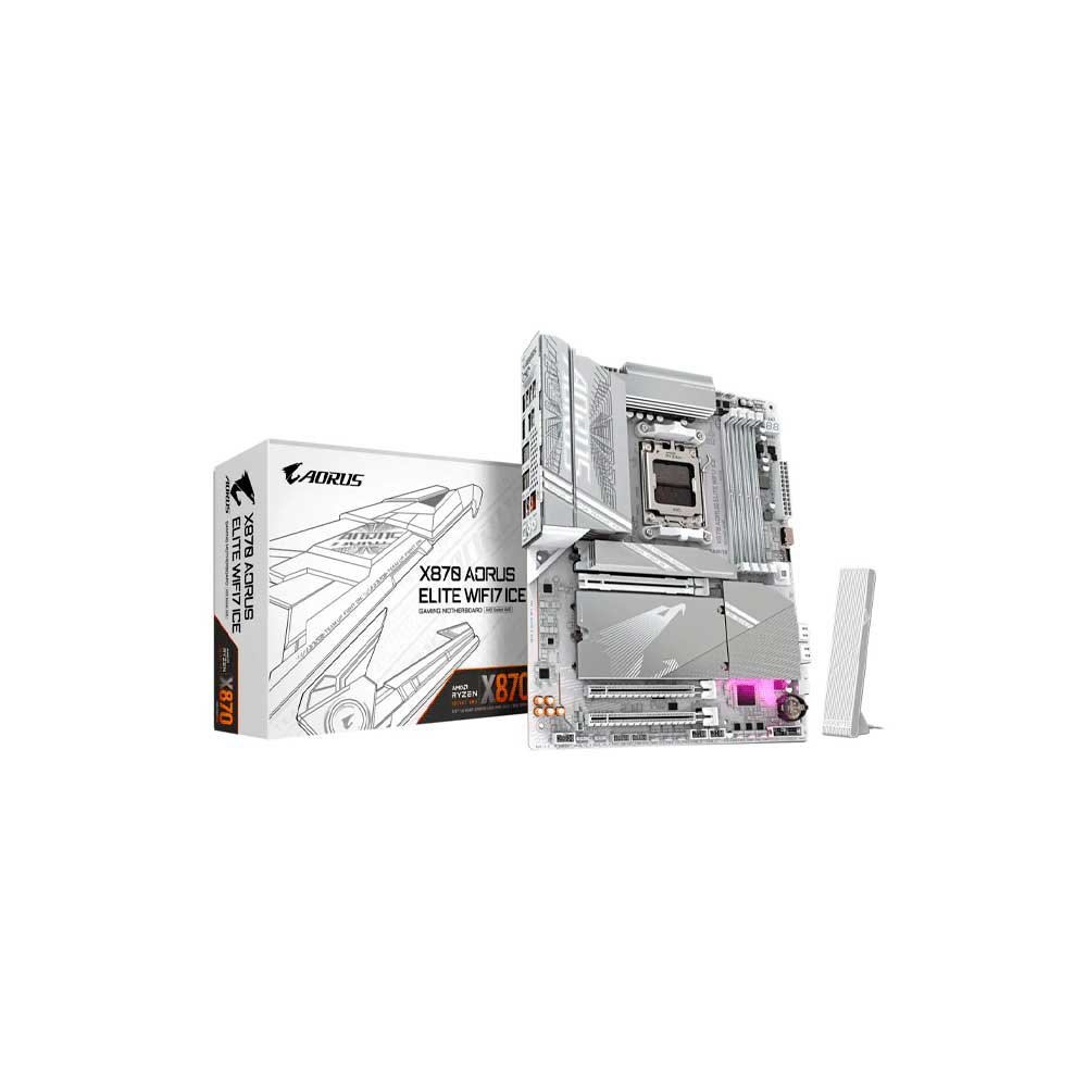 PLACA MADRE GIGABYTE AM5 X870 AORUS ELITE WIFI7 ICE DDR5 S/R/HDMI/4M2/USB3.2/ATX