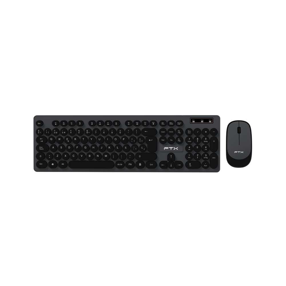 TECLADO + MOUSE FTX WIRELESS FTXKM400 NUMERICO/ESPAÑOL/NEGRO CON GRIS