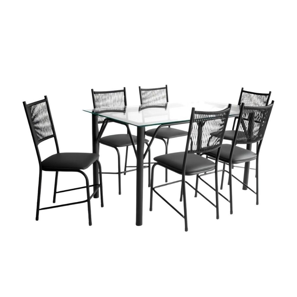 JUEGO DE MESA FAMAIS CAIRO VIDRI 140X80 6S