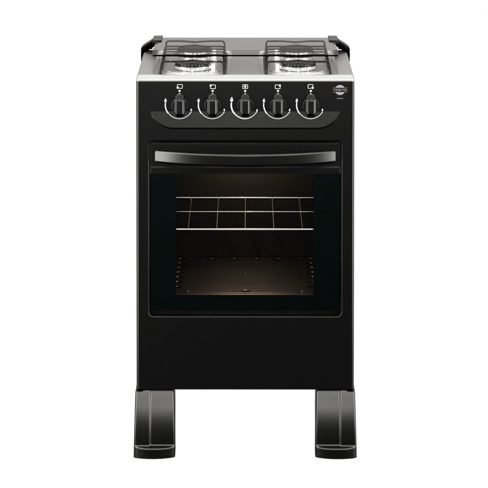COCINA A GAS TOKYO FLAMEX NEGRO 4H MESA INOX TAPA DE VIDRIO HORNO LIMPIA FACIL