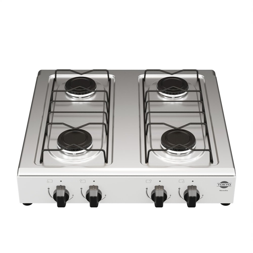 COCINA A GAS DE MESA TOKYO MARAVILHA 4H BLANCO MESADA INOX