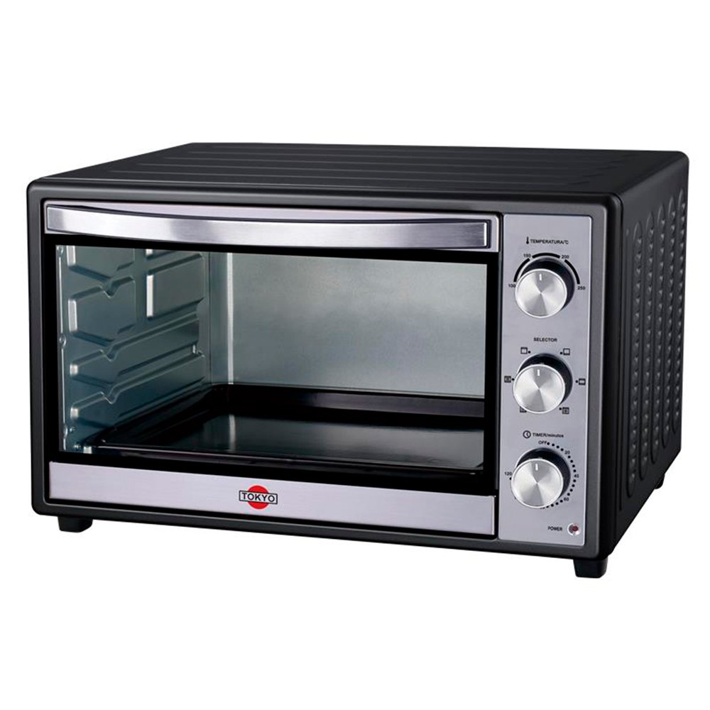 HORNO ELECTRICO TOKYO LISTO PLUS 66LTS NEGRO 2REJ/1BAND/1REC.MIG./1AGARRAD.+SELE