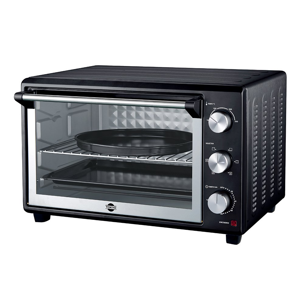 HORNO ELECTRICO TOKYO BASIC 46LTS NEGRO 250°C 1REJ/1BAND/1AGARRADERA C/CONV