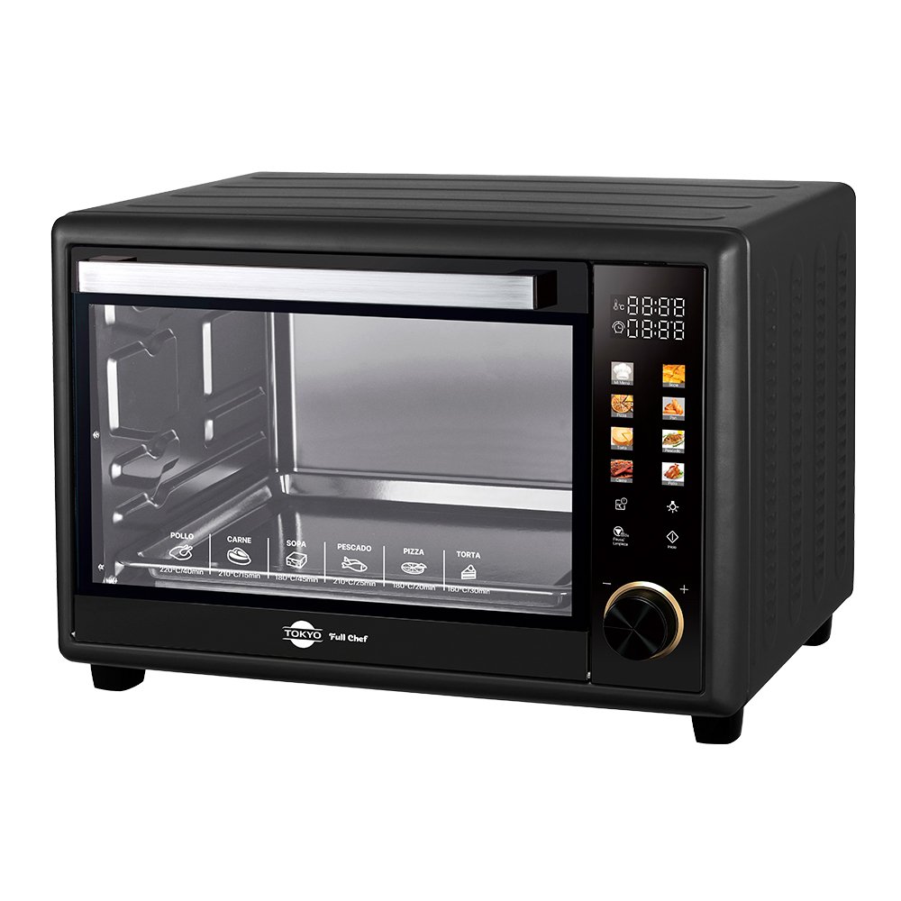 HORNO ELECTRICO TOKYO FULL CHEF 46LTS NEGRO 300C° PANEL DIGITAL C/PROG.1REJ/1BAN