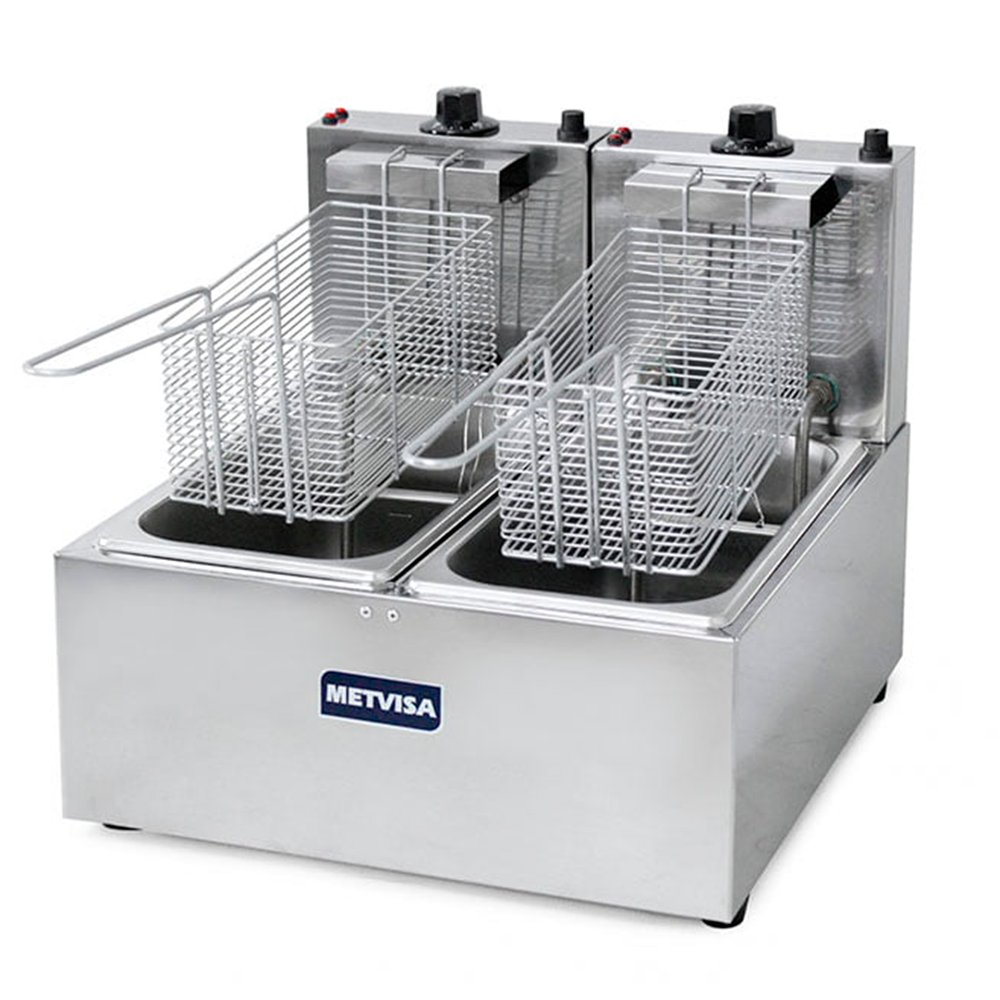 FREIDORA ELECTRICA METVISA 6 LITROS DOBLE (3L+3L)