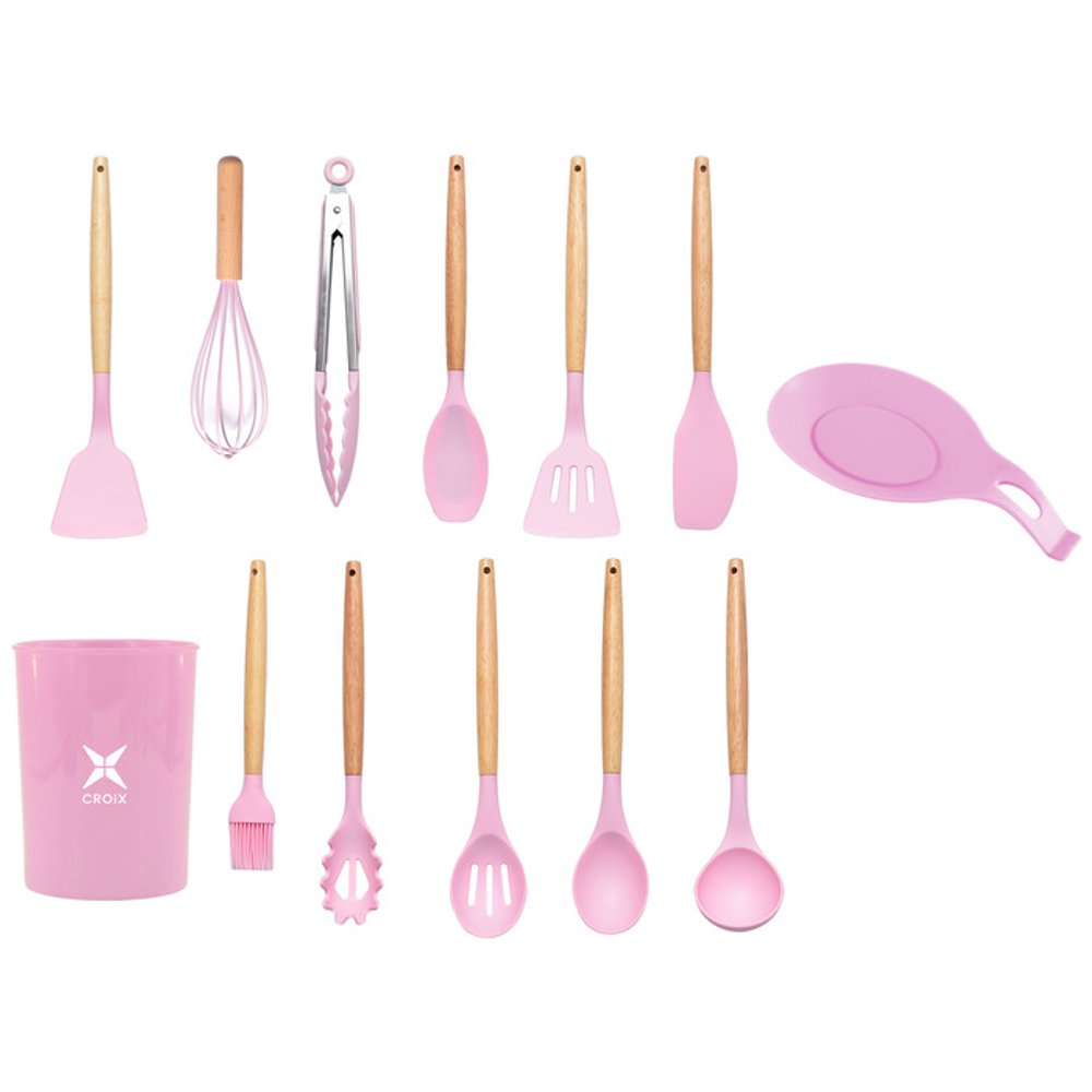 SET DE UTENSILIOS DE COCINA CROIX DE 13PCS ROSA CMU-008