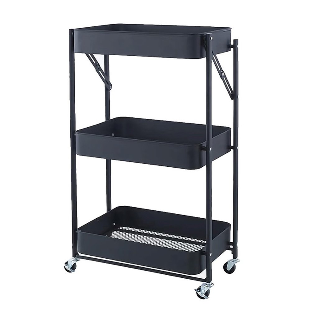CARRITO ORGANIZADOR DECOTEAM DE METAL 3 ESTANTES DMO-019 NEGRO
