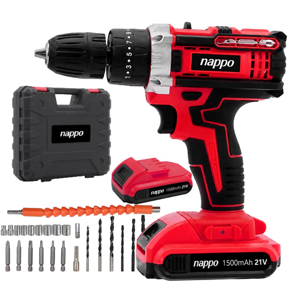 KIT TALADRO INALAMBRICO DE IMPACTO NAPPO 28 PCS NHK-216