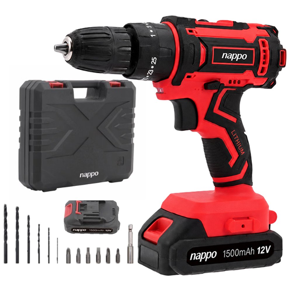 KIT TALADRO INALAMBRICO DE IMPACTO NAPPO 16 PCS NHK-217