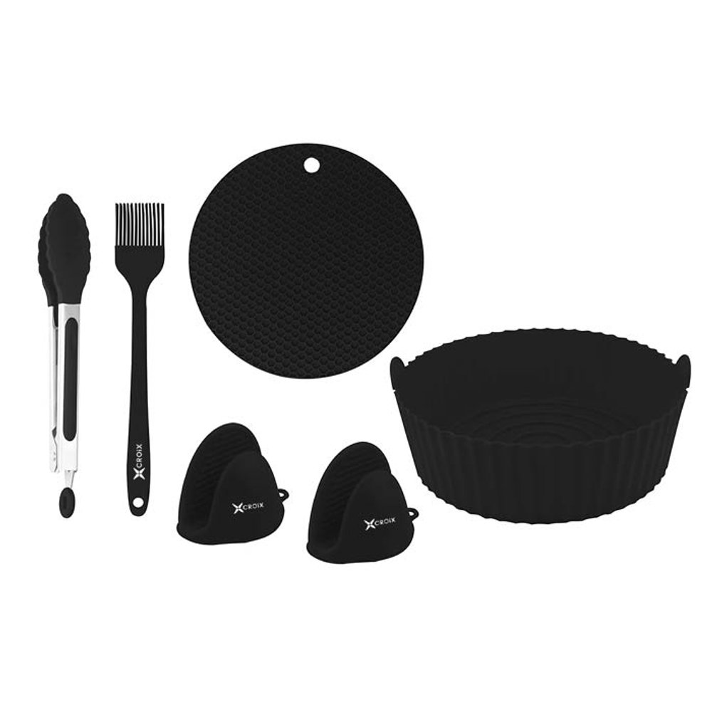 SET DE ACCESORIOS DE SILICONA PARA FREIDORA CROIX NEGRO 6PCS CMP-028