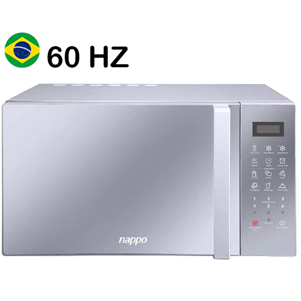 MICROONDAS NAPPO 28L PLATEADO C/VIDRIO REFLECTOR 60HZ EM9P03XX-P00B00