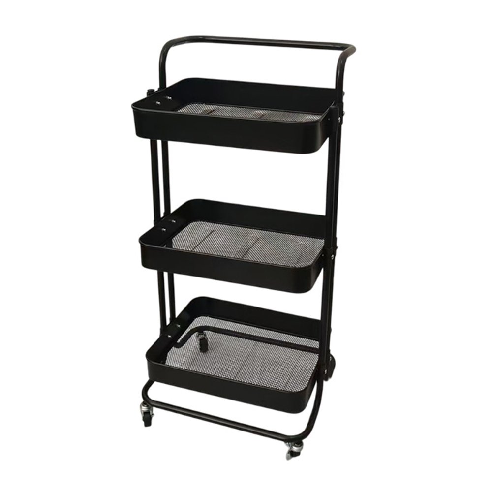 CARRITO ORGANIZADOR DECOTEAM DE METAL 3 ESTANTES DMO-017 NEGRO