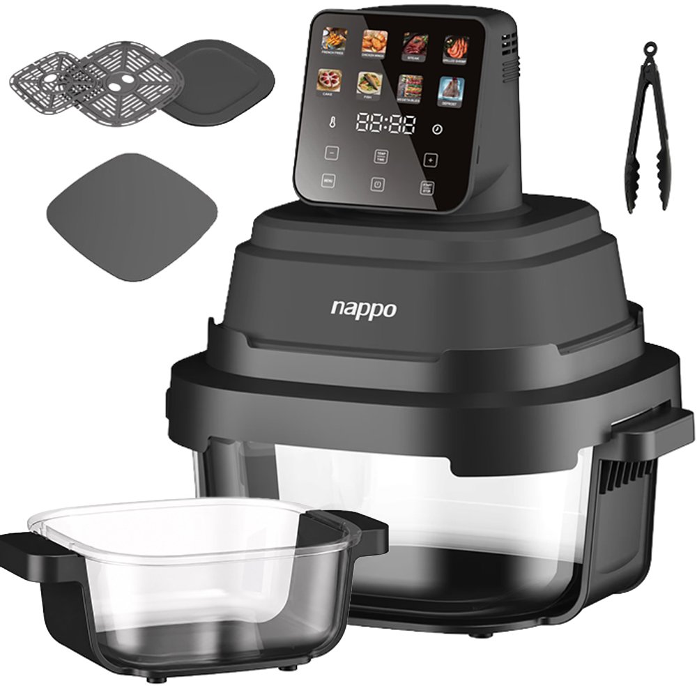 FREIDORA DIGITAL SIN ACEITE DE VIDRIO 4L NAPPO NEF-349