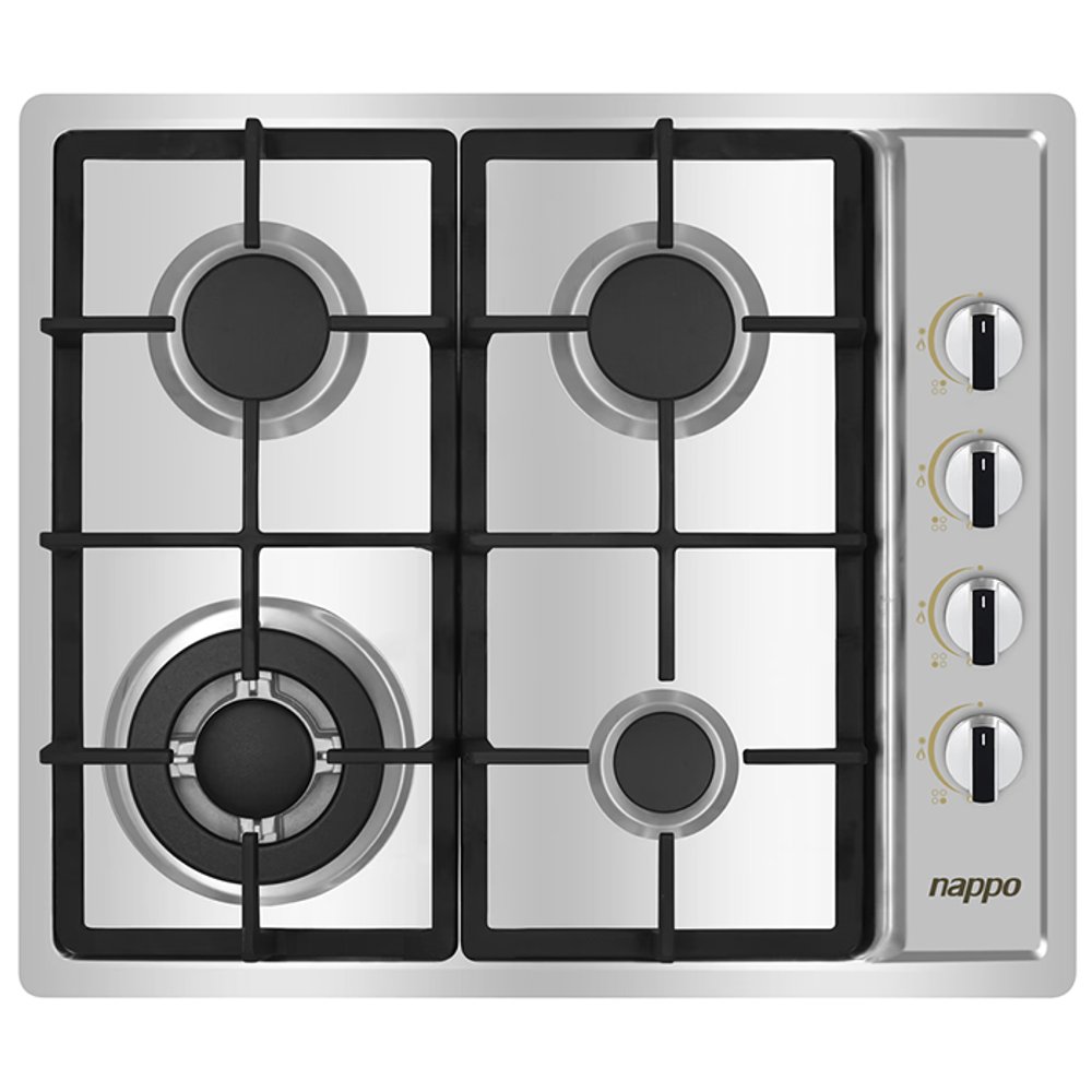 ANAFE 4 HORNALLAS A GAS CON PANEL DE ACERO INOXIDABLE NAPPO NEE-375