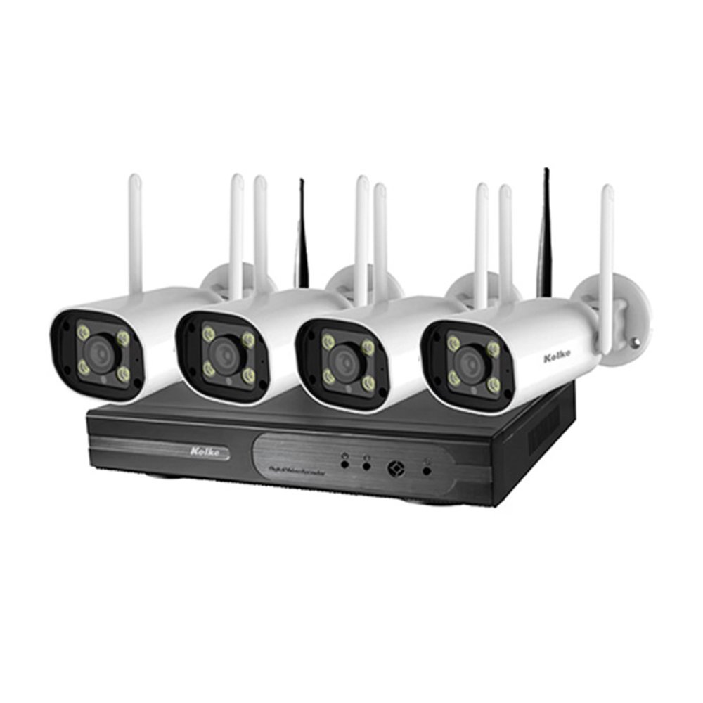 KIT DE SEGURIDAD KOLKE 10 CANALES NVR 5MP + CÁMARAS WIFI KUK-827