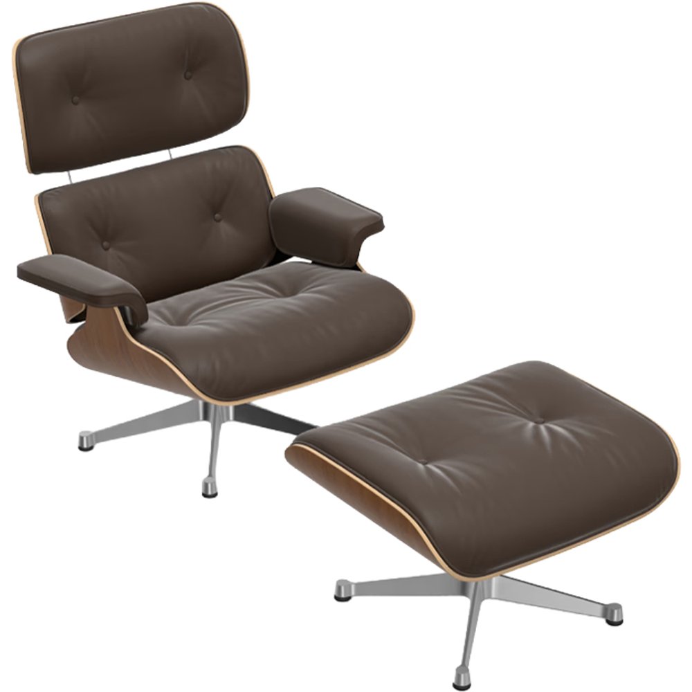 POLTRONA CON OTAMANA EAMES LOUNGE EMPOLI MARRON