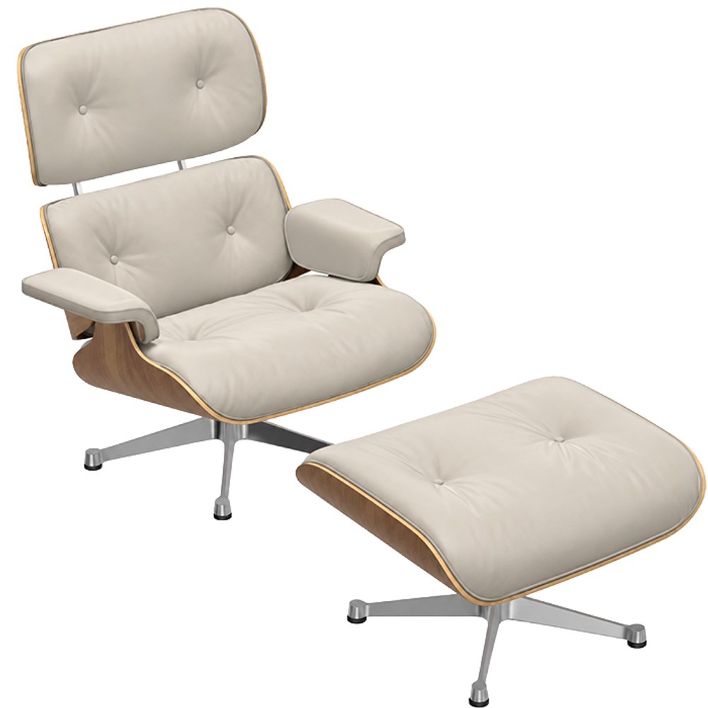 POLTRONA CON OTOMANA EAMES LOUNGE EMPOLI BEIGE